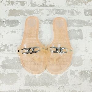 New Vince Camuto Evolet Clear Slip On Rounded Open Toe Jelly Flip Flop H526